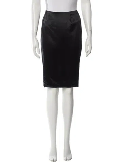 Pre-owned Dolce & Gabbana Silk Knee-length Skirt In Black