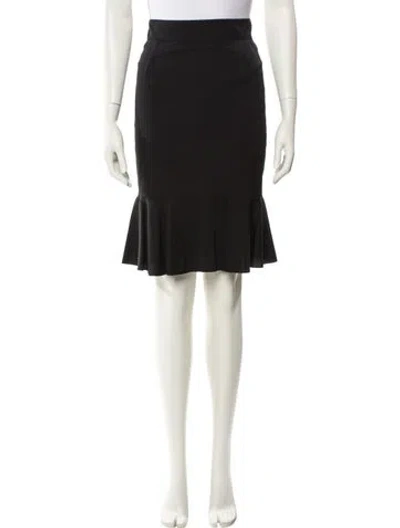 Pre-owned Dolce & Gabbana Silk Knee-length Skirt In Black