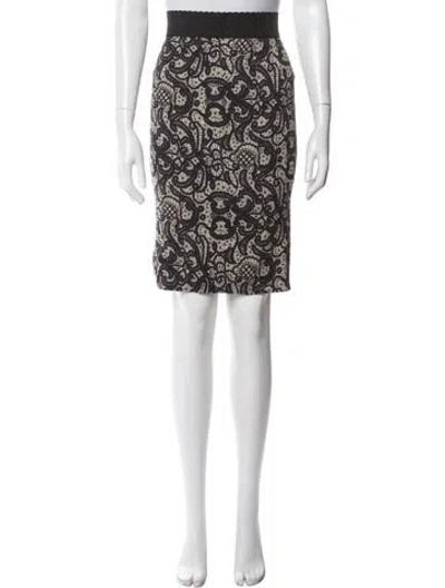 Pre-owned Dolce & Gabbana Silk Knee-length Skirt In Black