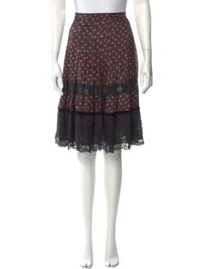 Pre-owned Dolce & Gabbana Silk Knee-length Skirt In Blue