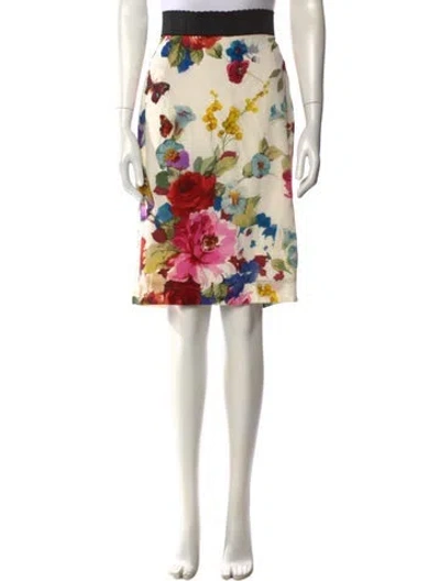 Pre-owned Dolce & Gabbana Silk Knee-length Skirt In Multi