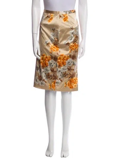 Pre-owned Dolce & Gabbana Silk Knee-length Skirt In Neutral