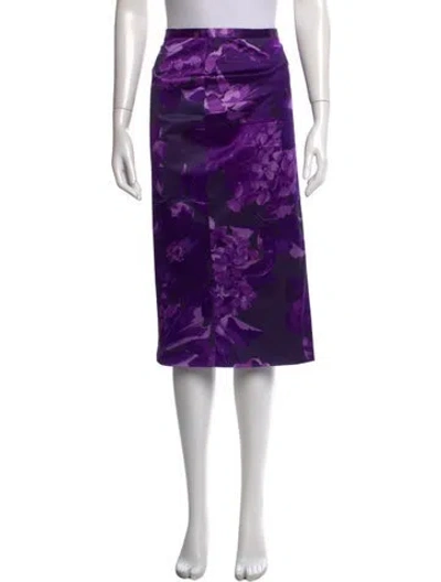 Pre-owned Dolce & Gabbana Silk Knee-length Skirt In Purple