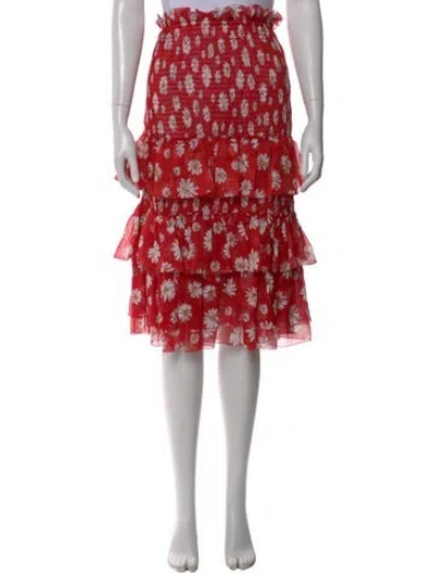 Pre-owned Dolce & Gabbana Silk Knee-length Skirt In Red