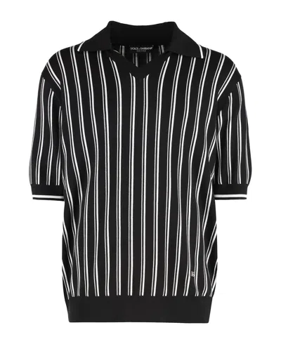 DOLCE & GABBANA DOLCE & GABBANA SILK-KNIT POLO SHIRT