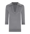 Dolce & Gabbana Silk Knitted Polo Top