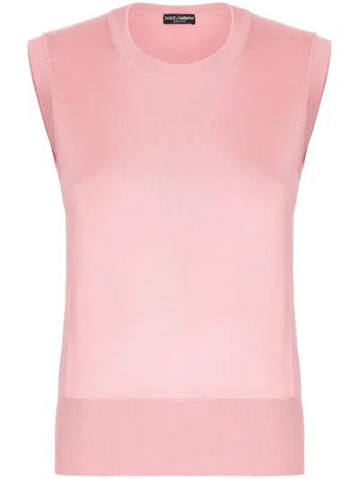 DOLCE & GABBANA SILK KNITTED TOP