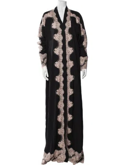 Pre-owned Dolce & Gabbana Silk Lace Pattern Nightgown W/ Tags In Black