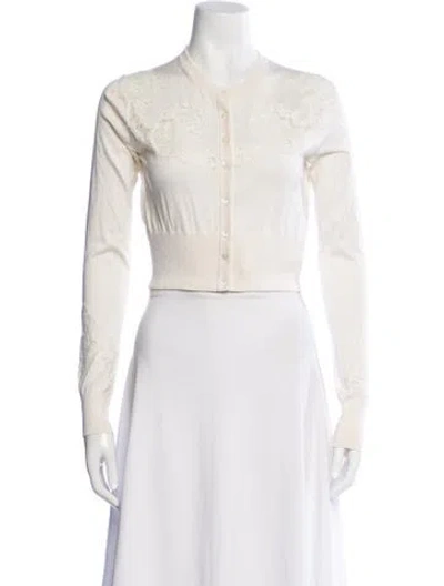 Pre-owned Dolce & Gabbana Silk Lace Pattern Sweater In Neutral
