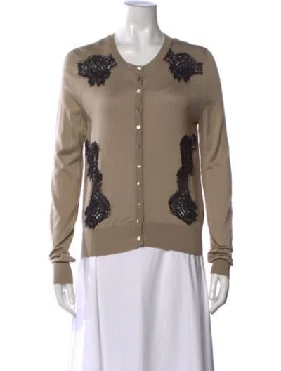 Pre-owned Dolce & Gabbana Silk Lace Pattern Sweater In Neutrals