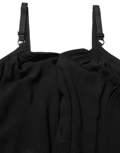 Dolce & Gabbana Silk Lace Tank Top In Black