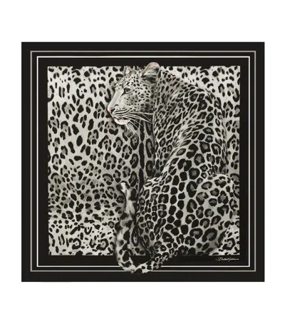 DOLCE & GABBANA SILK LEOPARD PRINT SCARF