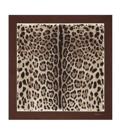 DOLCE & GABBANA SILK LEOPARD PRINT SCARF