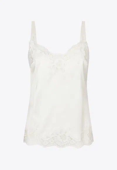 Dolce & Gabbana Silk Lingerie Top In White