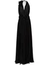 Dolce & Gabbana Long Chiffon Dress With Boning In Black