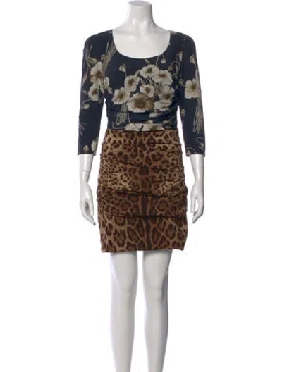 Pre-owned Dolce & Gabbana Silk Long Dress In Blue
