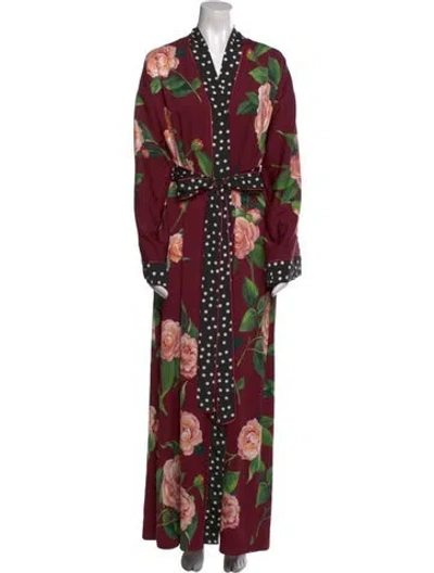 Pre-owned Dolce & Gabbana Silk Long Dress In Multi