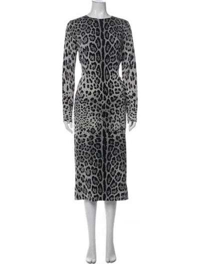Pre-owned Dolce & Gabbana Silk Long Dress In Multi