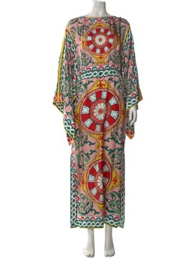 Pre-owned Dolce & Gabbana Silk Long Dress In Multi