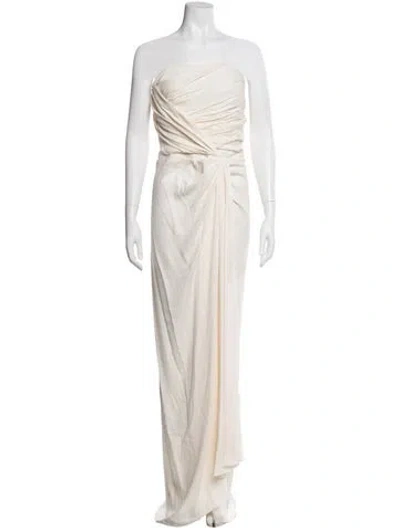 Pre-owned Dolce & Gabbana Silk Long Dress In Neutral