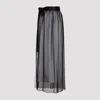 Dolce & Gabbana Belted Midi Chiffon Skirt In Nero