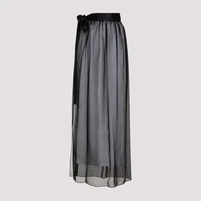 DOLCE & GABBANA SILK LONG SKIRT