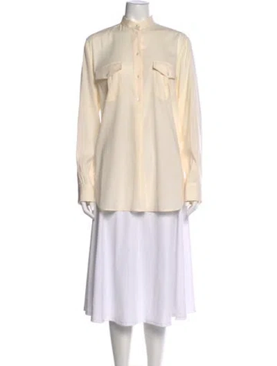 Pre-owned Dolce & Gabbana Silk Long Sleeve Blouse In Neutral