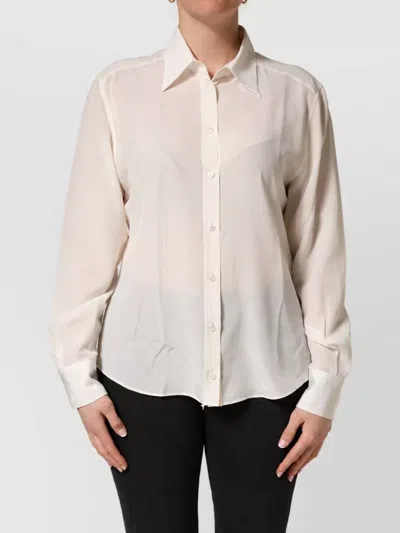 Dolce & Gabbana Silk Long-sleeve Blouse In Multi