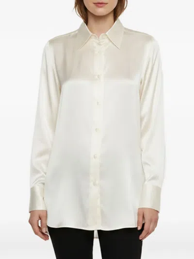 Pre-owned Dolce & Gabbana Silk Long-sleeve Shirt In Neutrals