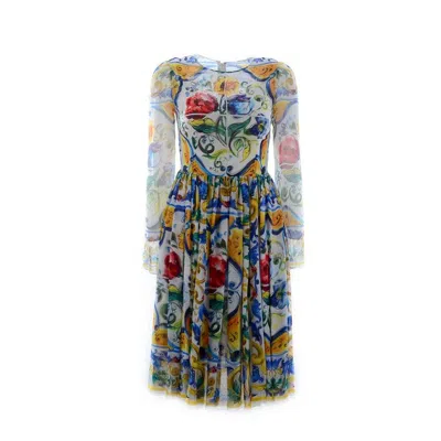 DOLCE & GABBANA SILK MAIOLICA DRESS