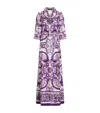 Dolce & Gabbana Long Majolica-print Silk Dressing Robe In Multi
