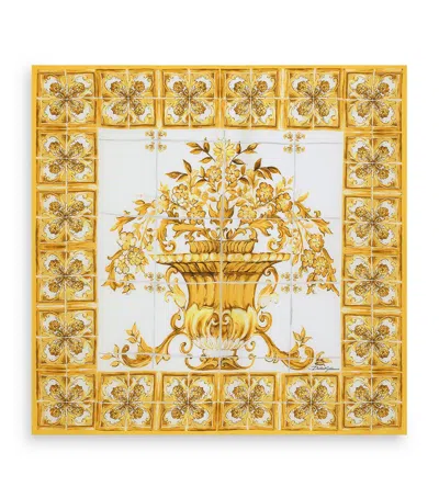 DOLCE & GABBANA SILK MAJOLICA PRINT SCARF