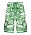 Dolce & Gabbana Maiolica Print Silk Bermuda In Multi