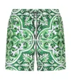Dolce & Gabbana Straight-leg Mid-length Printed Swim Shorts In Multi