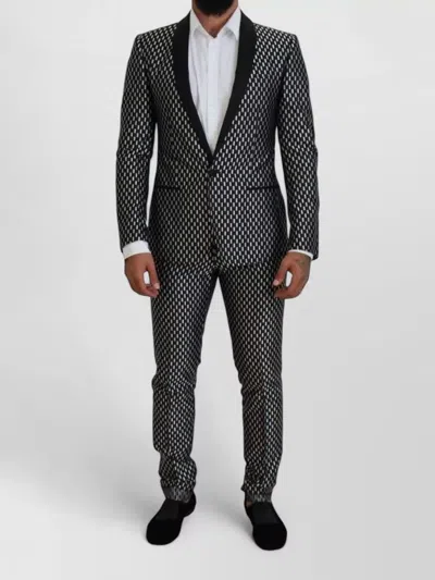 Dolce & Gabbana Silk Martini Slim Fit Tailored Suit In Black