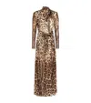 Dolce & Gabbana Leopard-print Bow Front Thigh-slit Silk Georgette Gown