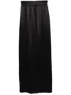 Dolce & Gabbana High Waist Satin Finish Skirt With Side Pockets In Black