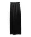 Dolce & Gabbana High Waist Satin Finish Skirt With Side Pockets In Black