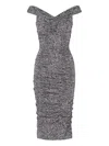 Dolce & Gabbana Off-the-shoulder Gathered Printed Silk-blend Midi Dress In Black