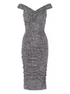 Dolce & Gabbana Off-the-shoulder Gathered Printed Silk-blend Midi Dress In Black