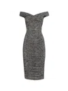 Dolce & Gabbana Off-the-shoulder Gathered Printed Silk-blend Midi Dress In Black