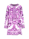 Dolce & Gabbana Maiolica Print Twill Mini Dress In Purple