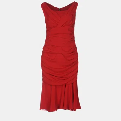 Pre-owned Dolce & Gabbana Silk Midi Dresses 40 In Red