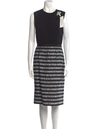Pre-owned Dolce & Gabbana Silk Midi Length Dress In Black