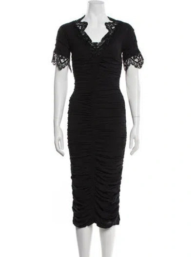 Pre-owned Dolce & Gabbana Silk Midi Length Dress In Black