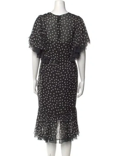 Pre-owned Dolce & Gabbana Silk Midi Length Dress In Black