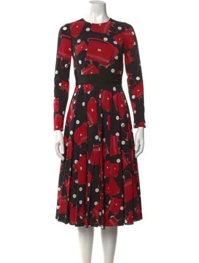 Pre-owned Dolce & Gabbana Silk Midi Length Dress In Black