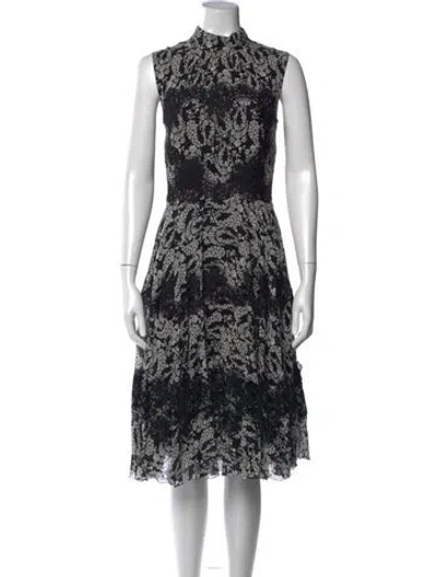 Pre-owned Dolce & Gabbana Silk Midi Length Dress In Black