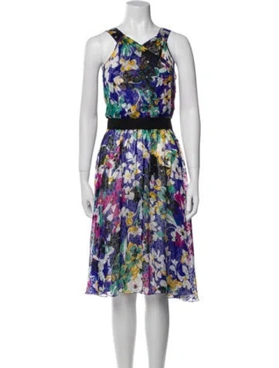 Pre-owned Dolce & Gabbana Silk Midi Length Dress In Blue