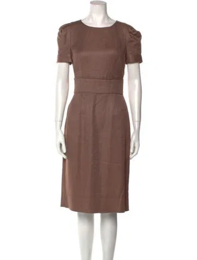 Pre-owned Dolce & Gabbana Silk Midi Length Dress In Brown
